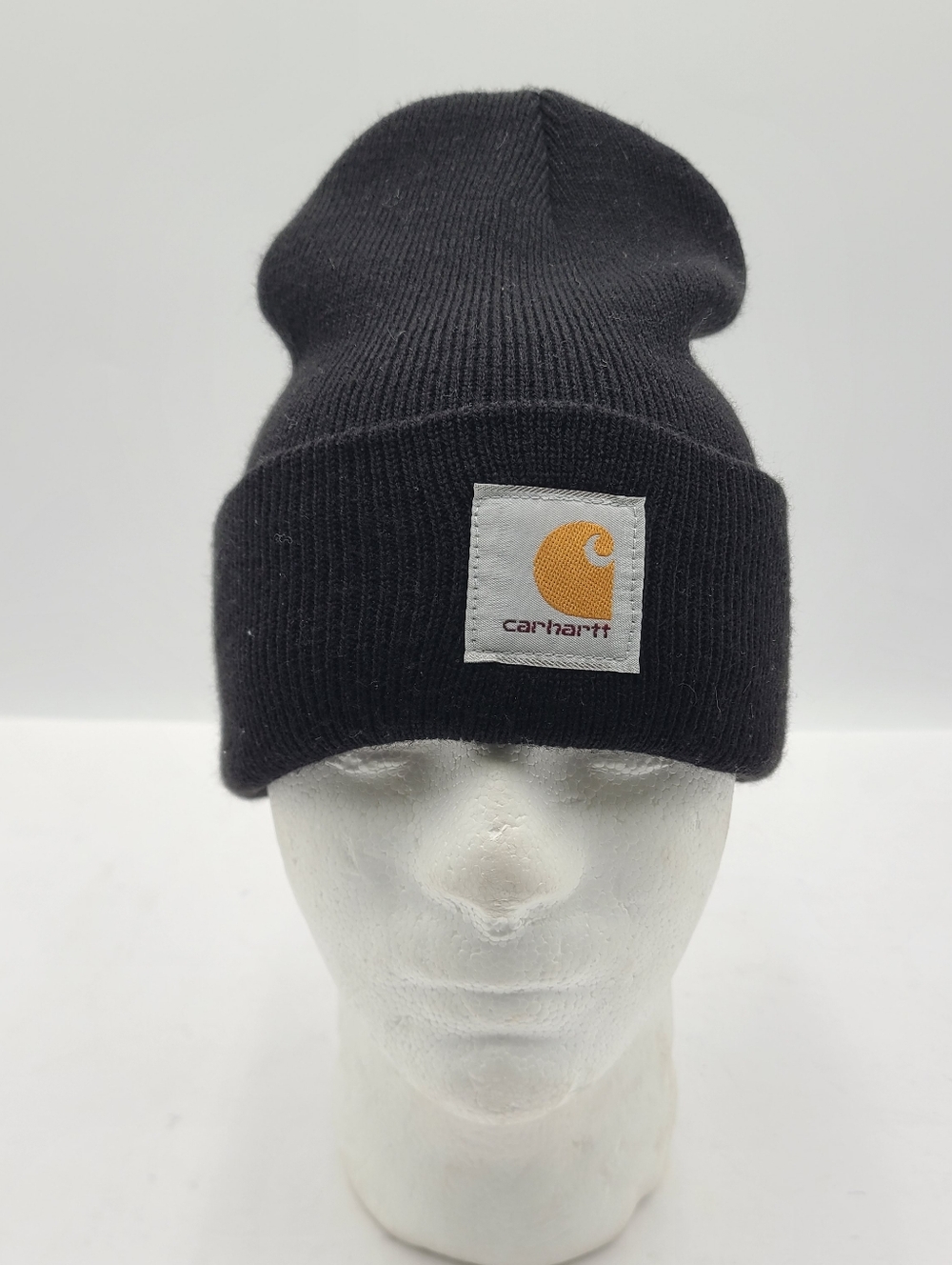 B55 Carhartt Adult One Size Black Knit Cuffed Beanie Winter Hat.